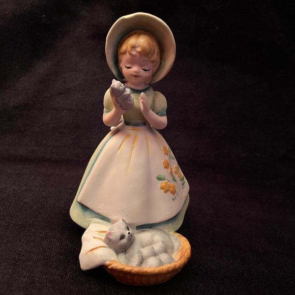 Vintage Josef Originals Becky Thatcher Cat & Kittens Tom Sawyer Bisque Figure - Picture 9 of 11